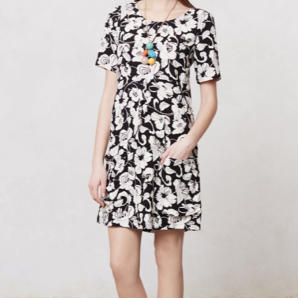Cute black and white floral print Maeve dress
